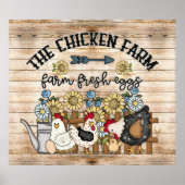 schattige boerderij van kippen poster (Voorkant)