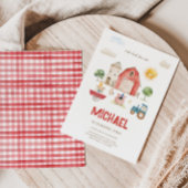 Schattige Boerderij verjaardagsuitnodiging Kaart