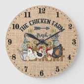 schattige boerderij verse eieren van kippen grote klok (Voorkant)