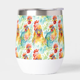 Schattige Boerderij Waterverf kippen