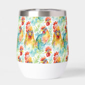 Schattige Boerderij Waterverf kippen (Achterkant)