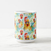 Schattige Boerderij Waterverf kippen Koffiemok (Center)