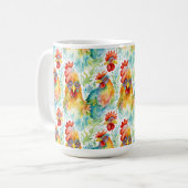 Schattige Boerderij Waterverf kippen Koffiemok (Voorkant links)