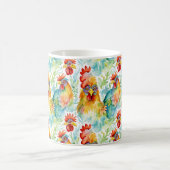 Schattige Boerderij Waterverf kippen Koffiemok (Center)