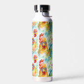 Schattige Boerderij Waterverf kippen Waterfles (Links)