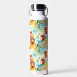 Schattige Boerderij Waterverf kippen Waterfles