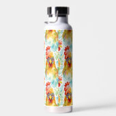 Schattige Boerderij Waterverf kippen Waterfles (Rechts)