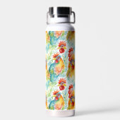 Schattige Boerderij Waterverf kippen Waterfles (Achterkant)