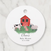 Schattige Boerderijdieren Baby shower Dank u Bedankjes Labels (Voorkant)