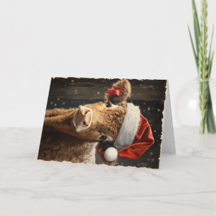 Schattige boerderijdieren Kerstgroet Kaart