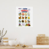 Schattige boerderijdieren poster (Keuken)