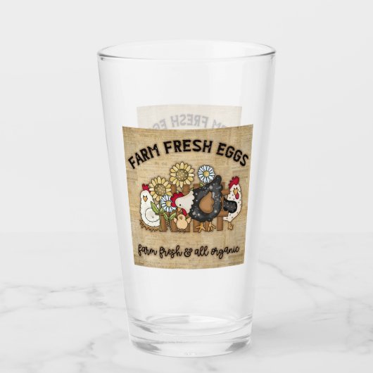 schattige boerderijen verse eieren glas (Voorkant)