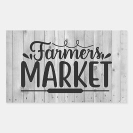 schattige Boeren markt woord kunst Rechthoekige Sticker