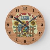 schattige boerenliefhebbers ronde klok (Voorkant)