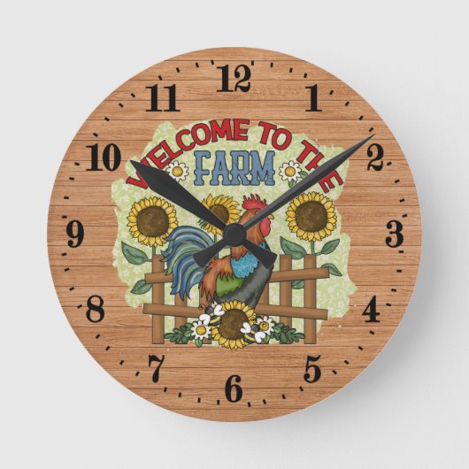 schattige boerenliefhebbers ronde klok (Voorkant)