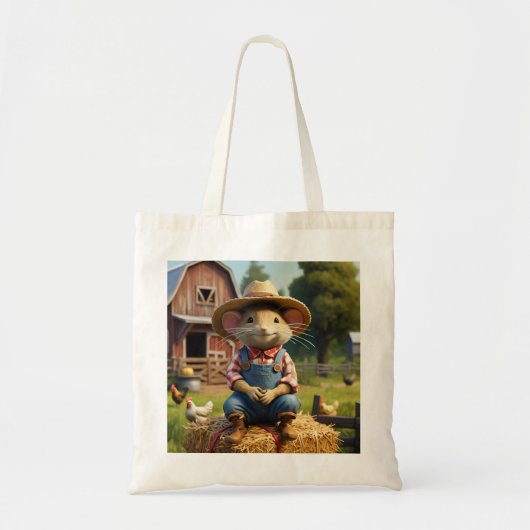 Schattige boerenmuis Canvas tas (Voorkant)