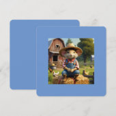 Schattige boerenmuisuitnodiging kaart (Voorkant / Achterkant)