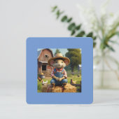 Schattige boerenmuisuitnodiging kaart (Staand voorkant)