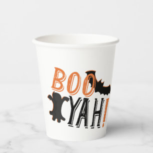 schattige boezem met halloween papieren bekers