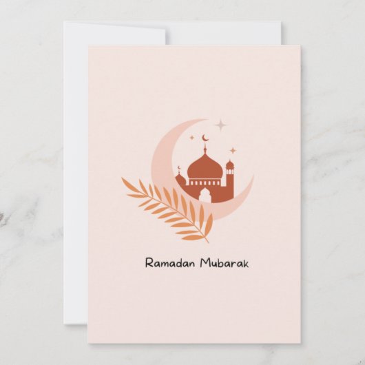 Schattige Boheemse Moderne Ramadan Mubarak Feestdagenkaart (Voorkant)