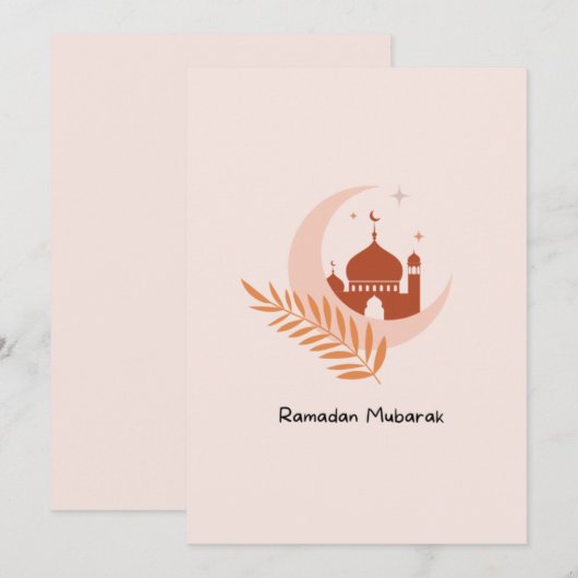 Schattige Boheemse Moderne Ramadan Mubarak  Feestdagenkaart (Voorkant / Achterkant)