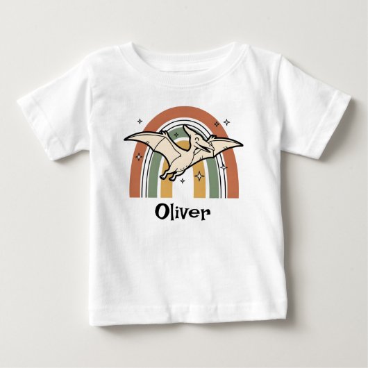 Schattige Boho Aardetone Vliegende Dinosaurus & Re (Voorkant)