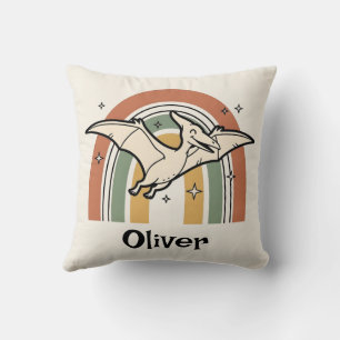 Schattige Boho Aardetone Vliegende Dinosaurus & Re Kussen