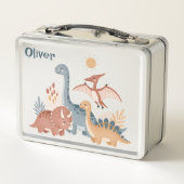 Schattige Boho Aardetone Waterverf Dinosauriërs (Achterkant)