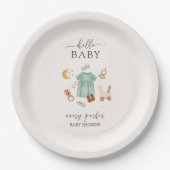 Schattige Boho Baby Meisje Kleding Baby shower Papieren Bordje (Voorkant)
