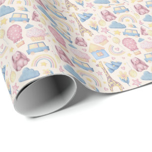 Schattige Boho Baby Shower Cadeaupapier