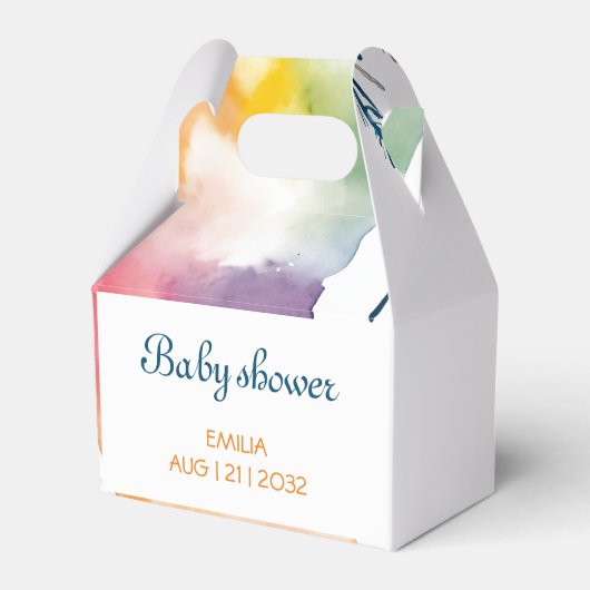 Schattige BOHO Baby shower Custom Bedankdoosjes (Achterkant)