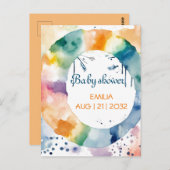 Schattige BOHO Baby shower Custom Briefkaart (Voorkant / Achterkant)