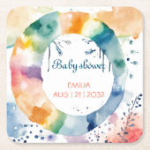 Schattige BOHO Baby shower Custom Kartonnen Onderzetters (Voorkant)