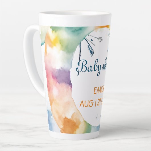 Schattige BOHO Baby shower Custom Latte Mok (Linkerhoek)