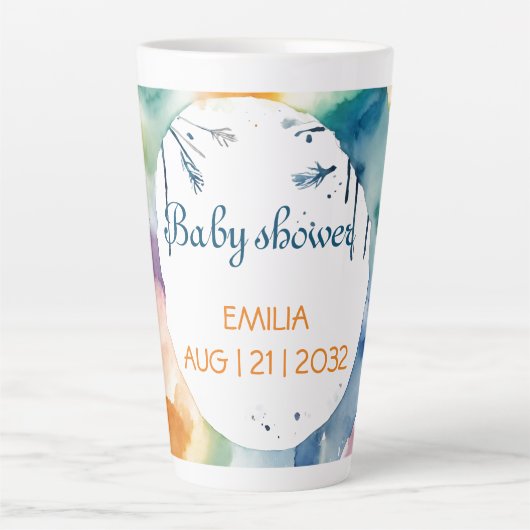 Schattige BOHO Baby shower Custom Latte Mok (Voorkant)