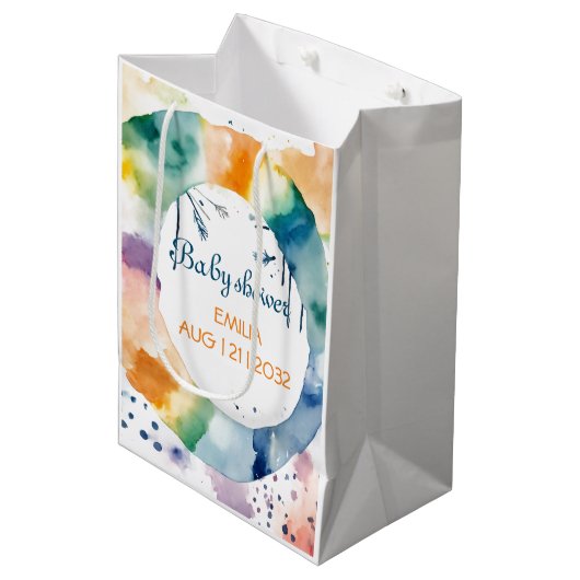 Schattige BOHO Baby shower Custom Medium Cadeauzakje (Voorkant Gekanteld)