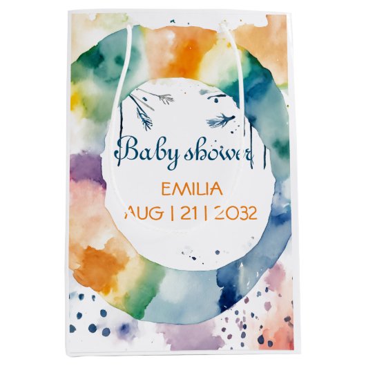 Schattige BOHO Baby shower Custom Medium Cadeauzakje (Voorkant)