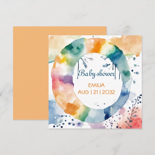 Schattige BOHO Baby shower Custom Save The Date (Voorkant / Achterkant)
