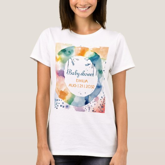Schattige BOHO Baby shower Custom T-shirt (Voorkant)