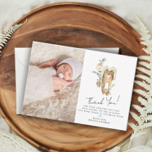 Schattige Boho Baby Shower Foto Bedankkaart