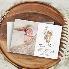 Schattige Boho Baby Shower Foto Bedankkaart