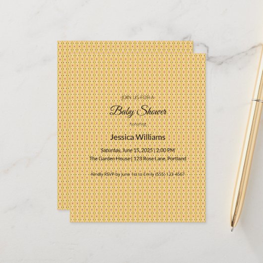 Schattige Boho Baby shower Genderneutraal,  (Voorkant / Achterkant in situ)