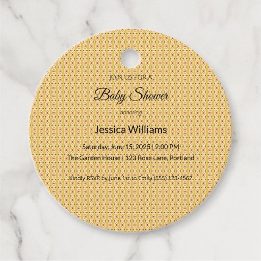 Schattige Boho Baby shower Genderneutraal,  Bedankjes Labels (Voorkant)