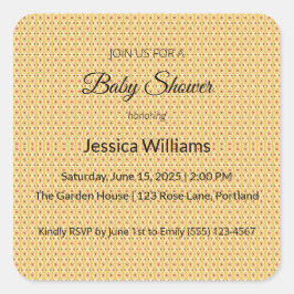 Schattige Boho Baby shower Genderneutraal, Vierkante Sticker