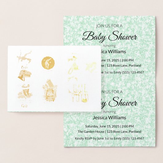 Schattige Boho Baby Shower UPDATE Folie Kaarten (Display)