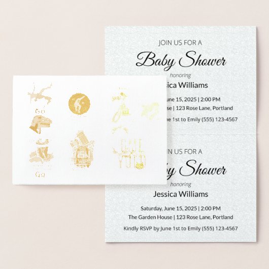 Schattige Boho Baby Shower UPDATE Folie Kaarten (Display)