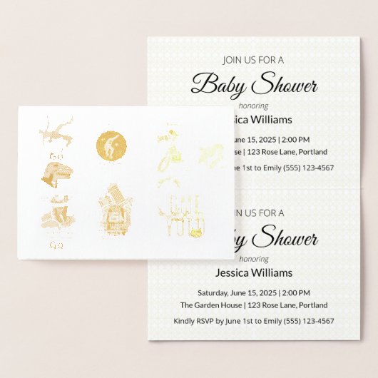 Schattige Boho Baby Shower UPDATE Folie Kaarten (Display)