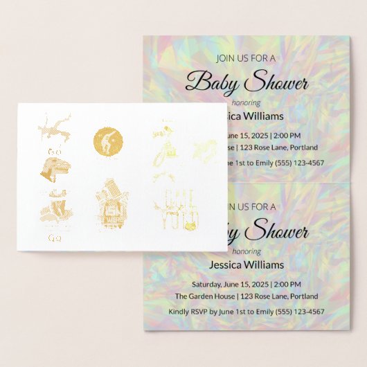 Schattige Boho Baby Shower UPDATE Folie Kaarten (Display)