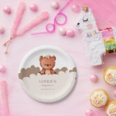 Schattige Boho Beer Baby shower Papieren Bordje (Feest)