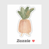 Schattige Boho Bloemige Pastel Blad Groene Sticker (Vel)